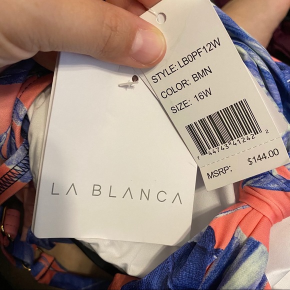 La Blanca Ombré Draped High Neck One Piece - Picture 9 of 12